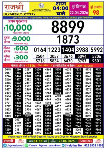 Rajshree 4 PM Result