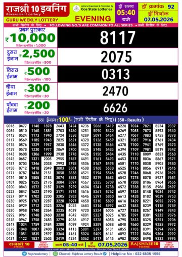 Rajshree 10 5:40 PM Result