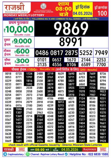 Rajshree 8 PM Result