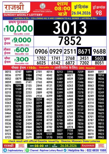 Rajshree 8 PM Result