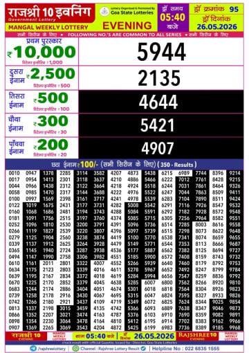 Rajshree 10 5:40 PM Result