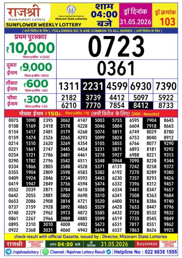 Rajshree 4 PM Result