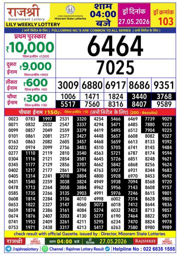 Rajshree 4 PM Result