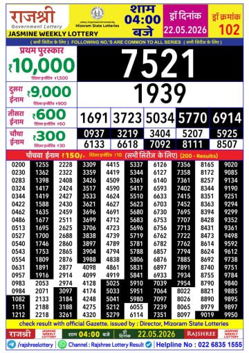 Rajshree 4 PM Result