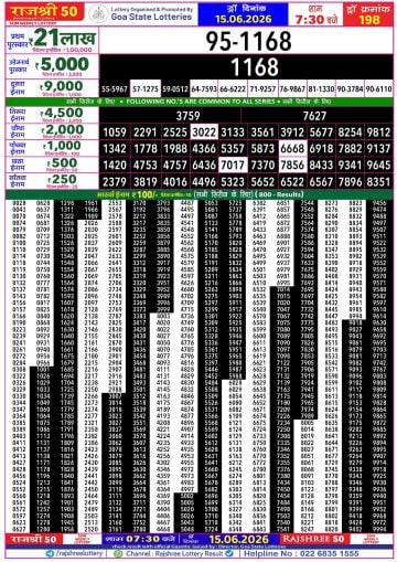 Rajshree 50 7:30 PM Result