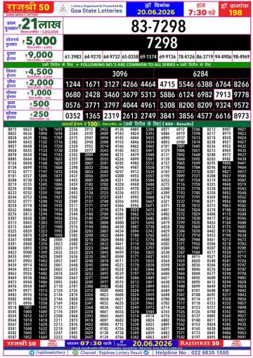 Rajshree 50 7:30 PM Result