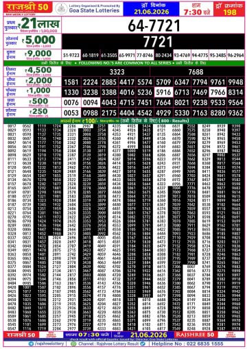 Rajshree 50 7:30 PM Result
