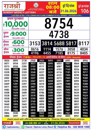 Rajshree 8 PM Result