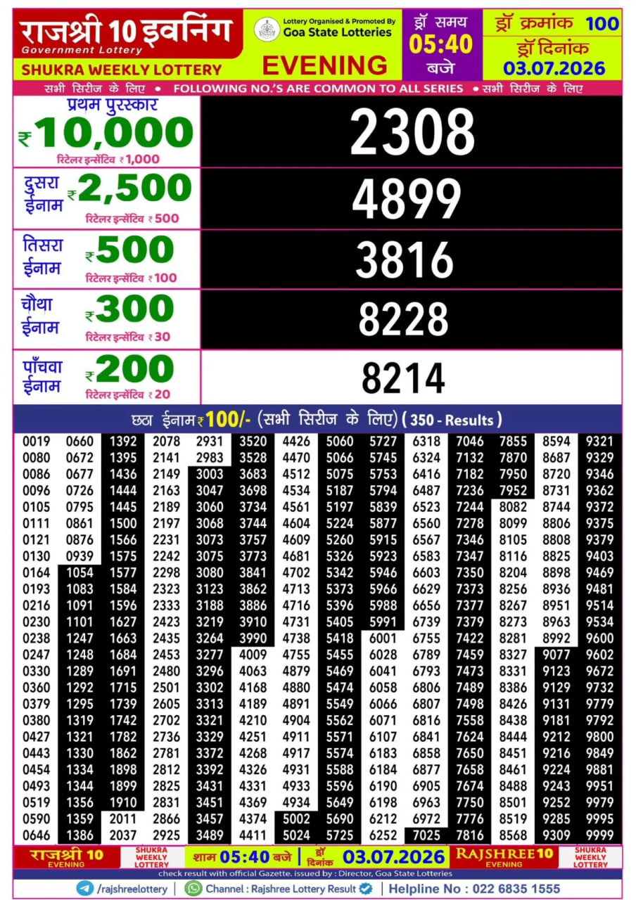 Rajshree 10 5:40 PM Result