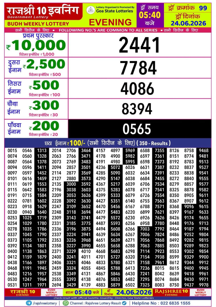 Rajshree 10 5:40 PM Result