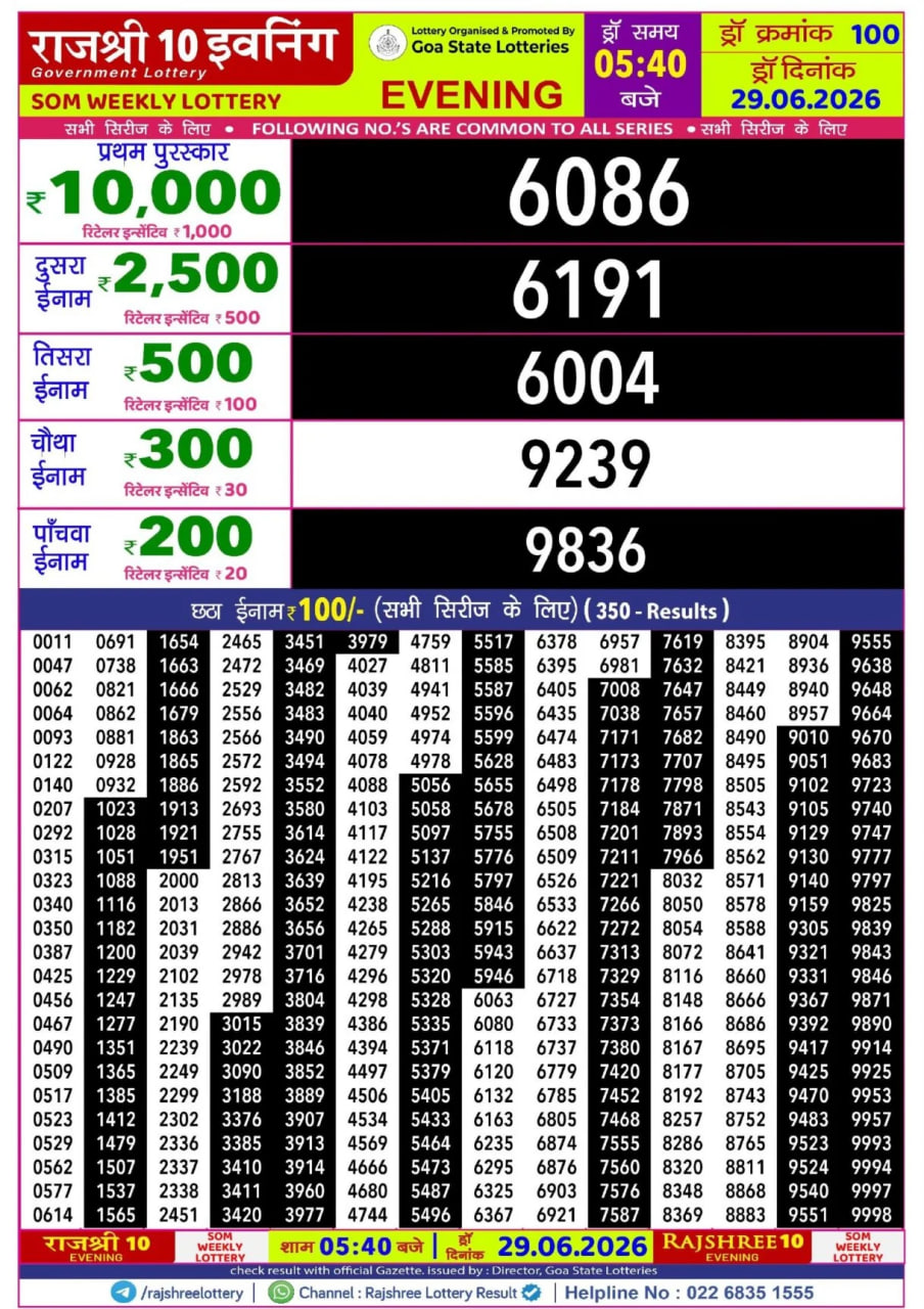 Rajshree 10 5:40 PM Result