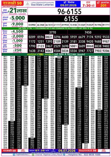 Rajshree 50 7:30 PM Result