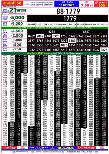Rajshree 50 7:30 PM Result