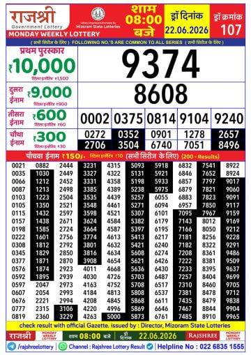 Rajshree 8 PM Result