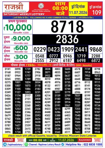 Rajshree 8 PM Result