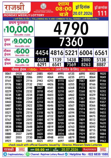 Rajshree 8 PM Result