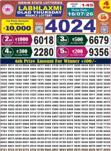 Labh Laxmi 4 PM Result