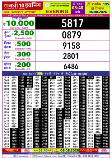 Rajshree 10 5:40 PM Result