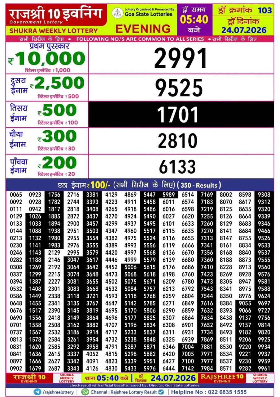 Rajshree 10 5:40 PM Result