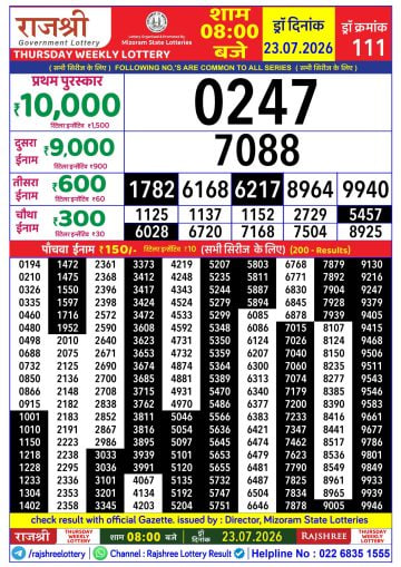 Rajshree 8 PM Result