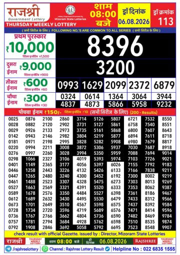Rajshree 8 PM Result