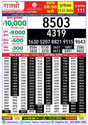 Rajshree 8 PM Result