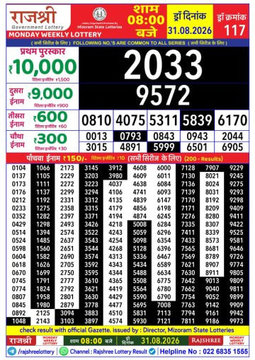Rajshree 8 PM Result