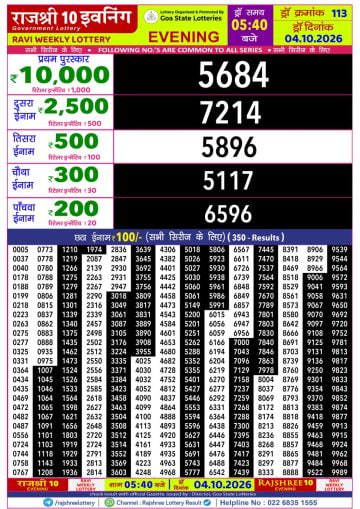 Rajshree 10 5:40 PM Result