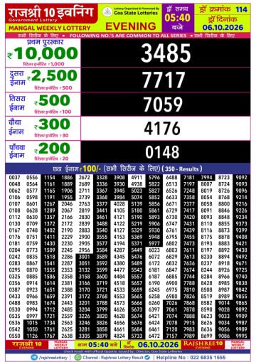 Rajshree 10 5:40 PM Result