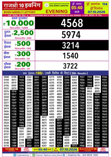 Rajshree 10 5:40 PM Result