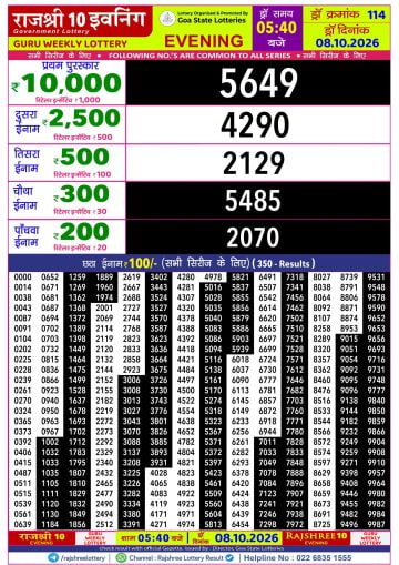 Rajshree 10 5:40 PM Result