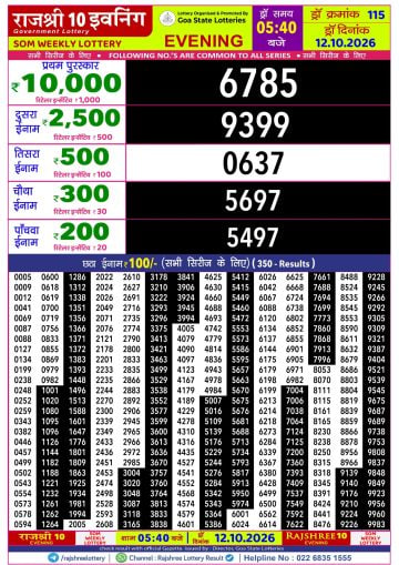 Rajshree 10 5:40 PM Result