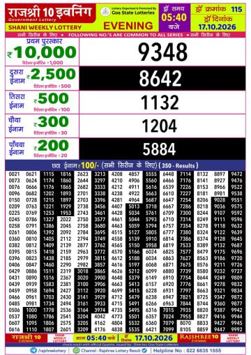 Rajshree 10 5:40 PM Result
