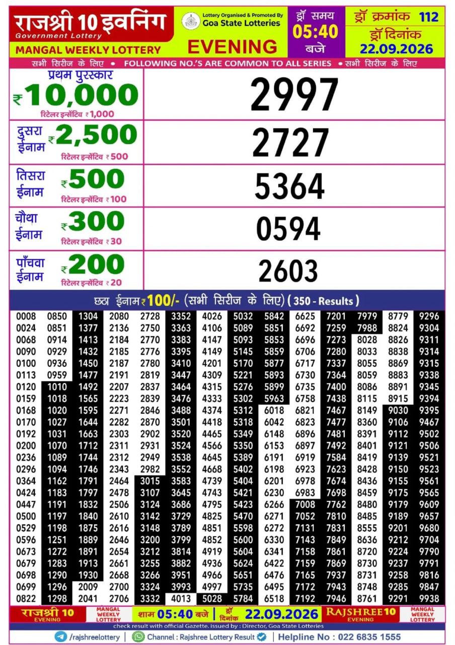 Rajshree 10 5:40 PM Result