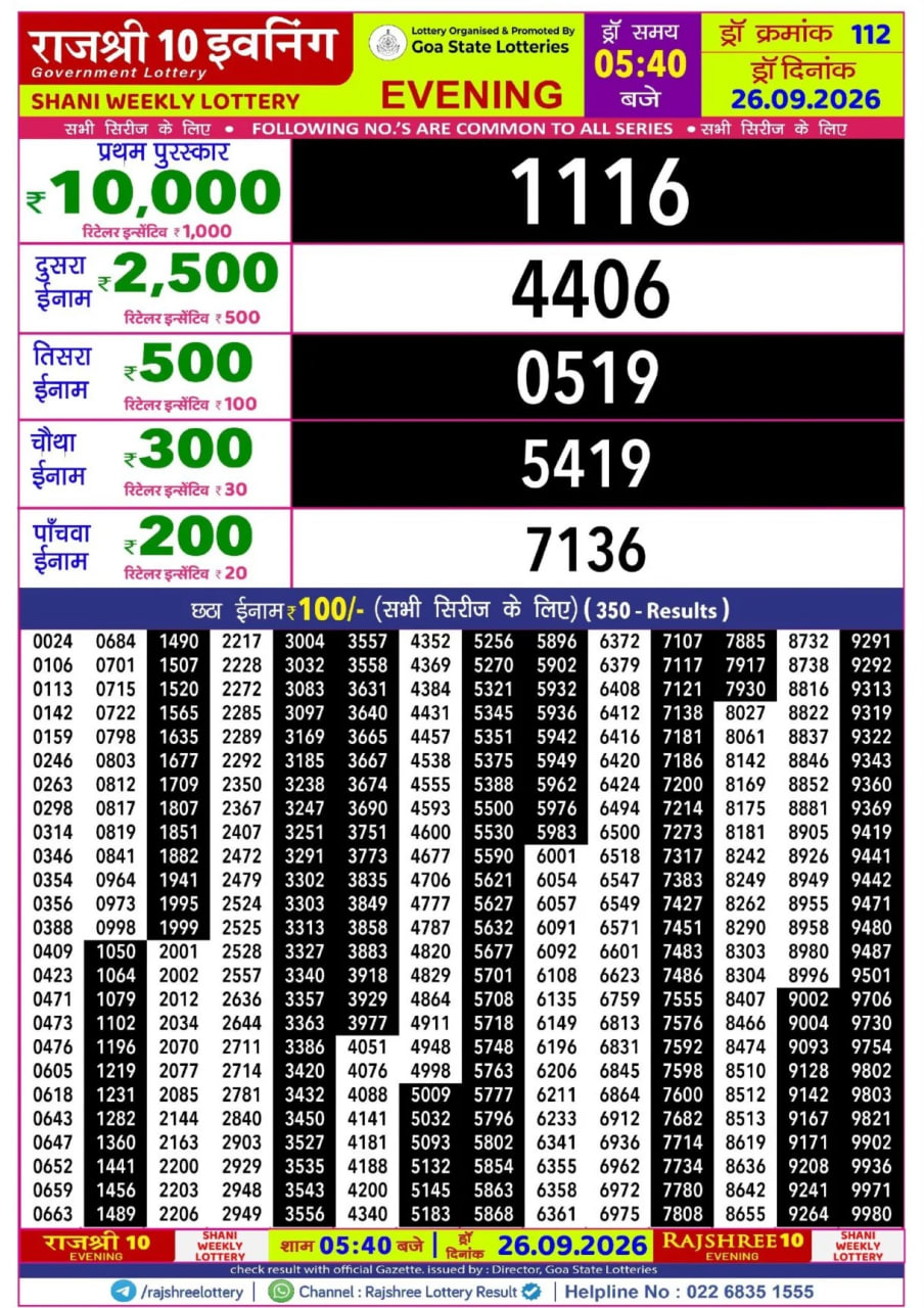 Rajshree 10 5:40 PM Result