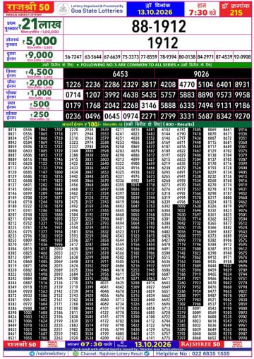 Rajshree 50 7:30 PM Result