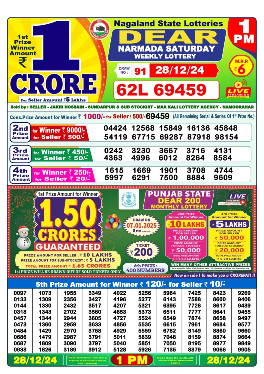 Lottery Ticket Sample