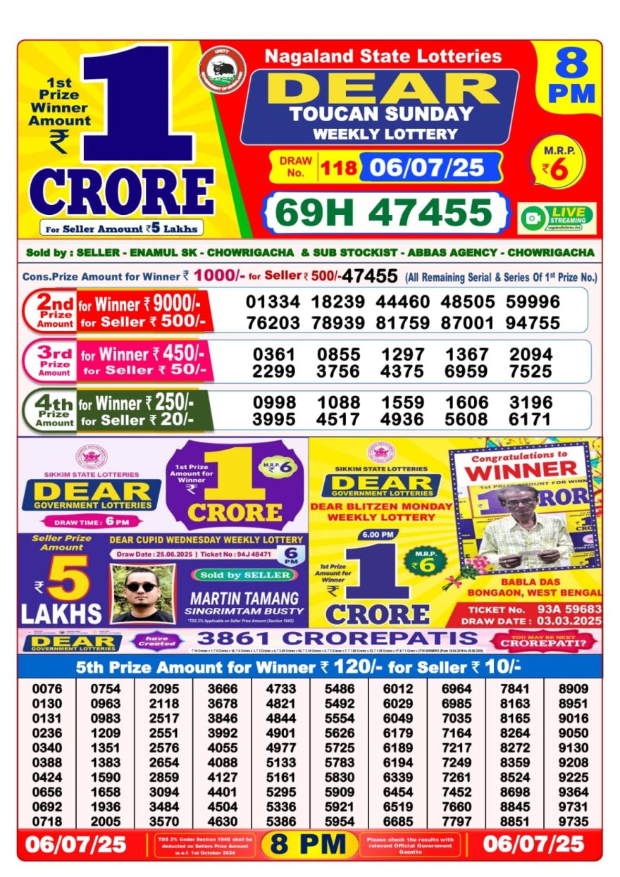8 PM Lottery Result