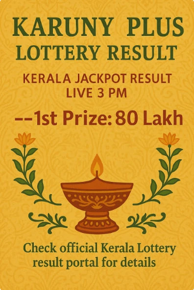 Karunya Plus Lottery Result — Kerala Thursday 3 PM