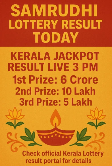 Samrudhi Lottery Result Today — Kerala Sunday 3 PM