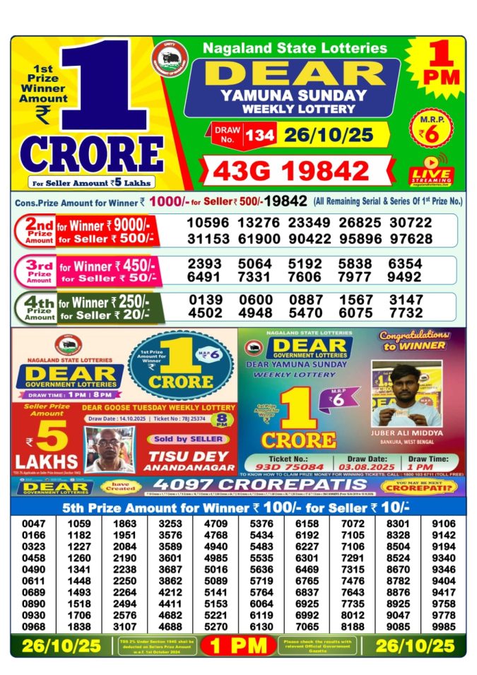 1 PM Result