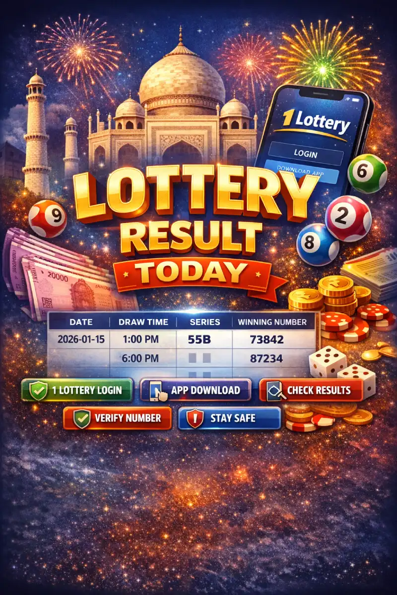 Lottery Result Today cover graphic for 1 Lottery India guide